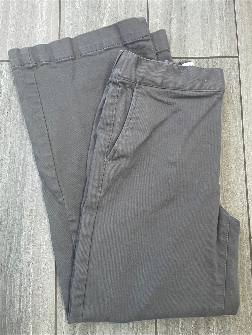 OAK + FORT Charcoal Cropped Twill Wide Leg Pants XS